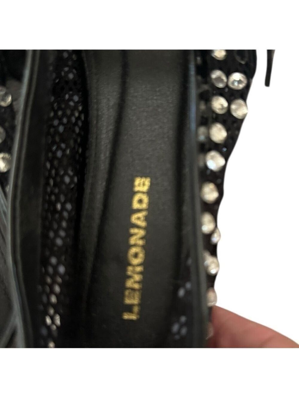 Lemonade Mesh Fabric Studded Mary Jane Flats Size 8 goth whimsigoth festival - Picture 7 of 8